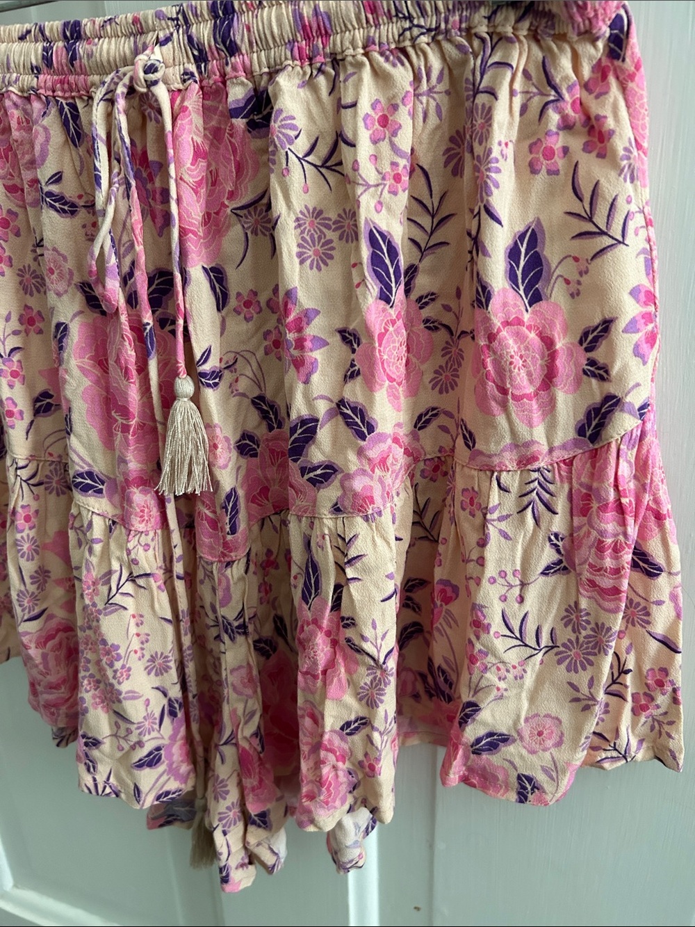 🌸Spell🌸 Wild Bloom Drawstring Ruffle Shorts S - Picture 4 of 8